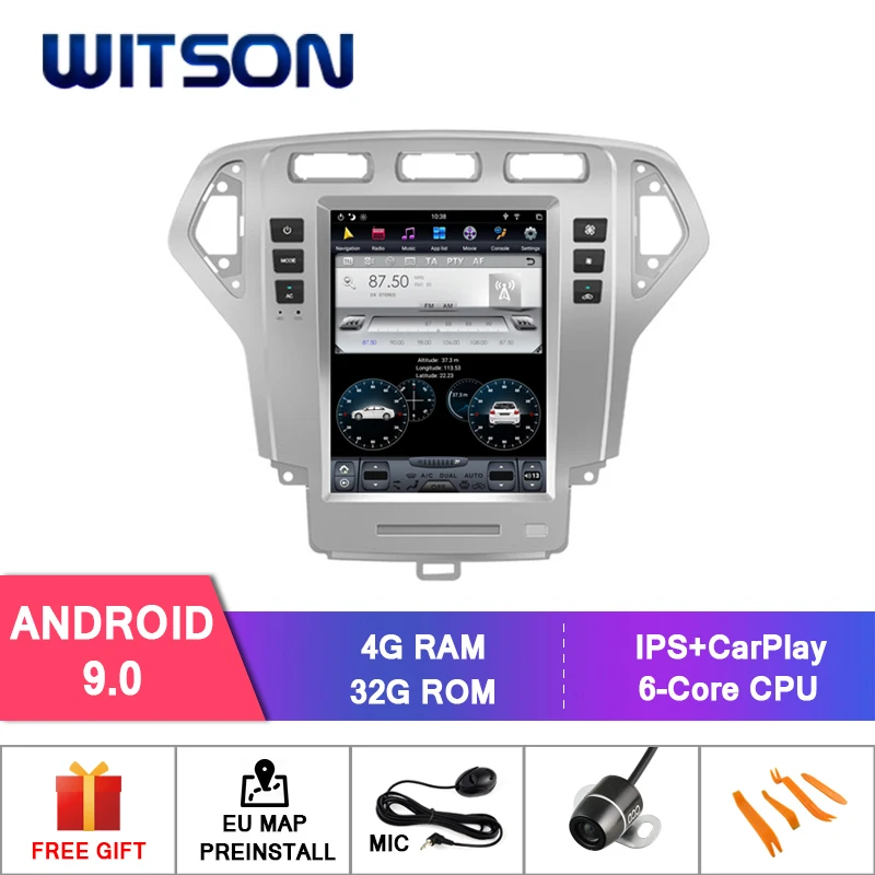 WITSON Android 9 0 Тесла стиль для FORD MONDEO 2007 2010 4 ГБ 32 GPS навигация авто стерео вертикальный
