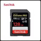 Карта памяти SanDisk Extreme ProUltra, флеш-накопитель на 32 ГБ, 64 ГБ, 128 ГБ, 256 ГБ, 80 МБс., U1, 170, МБс., U3, V30, 4K, карты SD, SDXC, SDHC