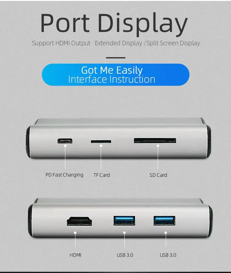 T27 адаптер type-c 7 в 1 порт для MacBook Pro VGA SD USB 3 0 RJ45 сетевой док-станция WIN8/WIN10/IOS r20 |