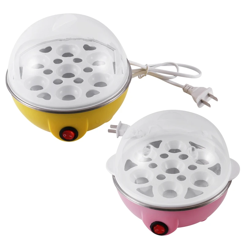 

Быстрая яйцеварка, 2 шт., электрическая яйцеварка для омлета, яиц, средний, твердый котел для яиц, плита с американской вилкой, желтого и розов...