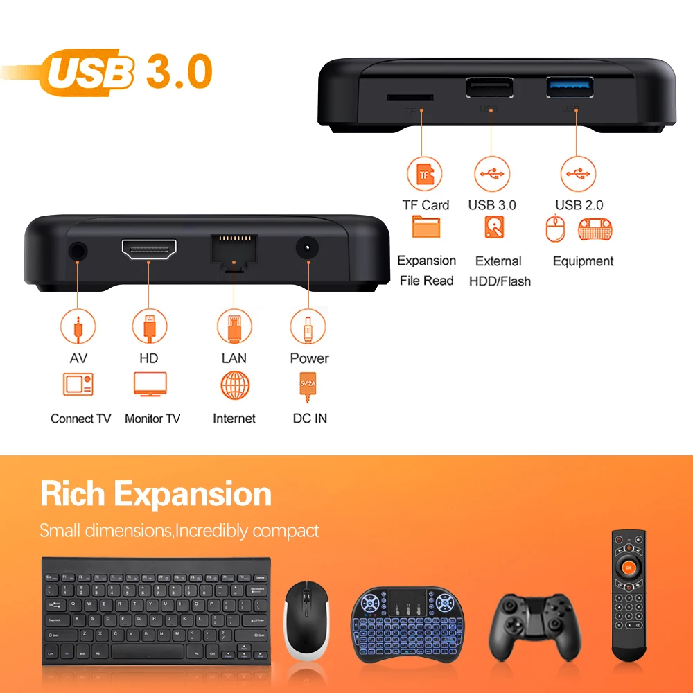 Hk1 Smart TV BOX Android 10 RK3318 2G 16G Set Top Box 4K 1080P 3D H.265 Wifi Media Player TV Receiver Play Store upgrate 9.0 OS images - 6