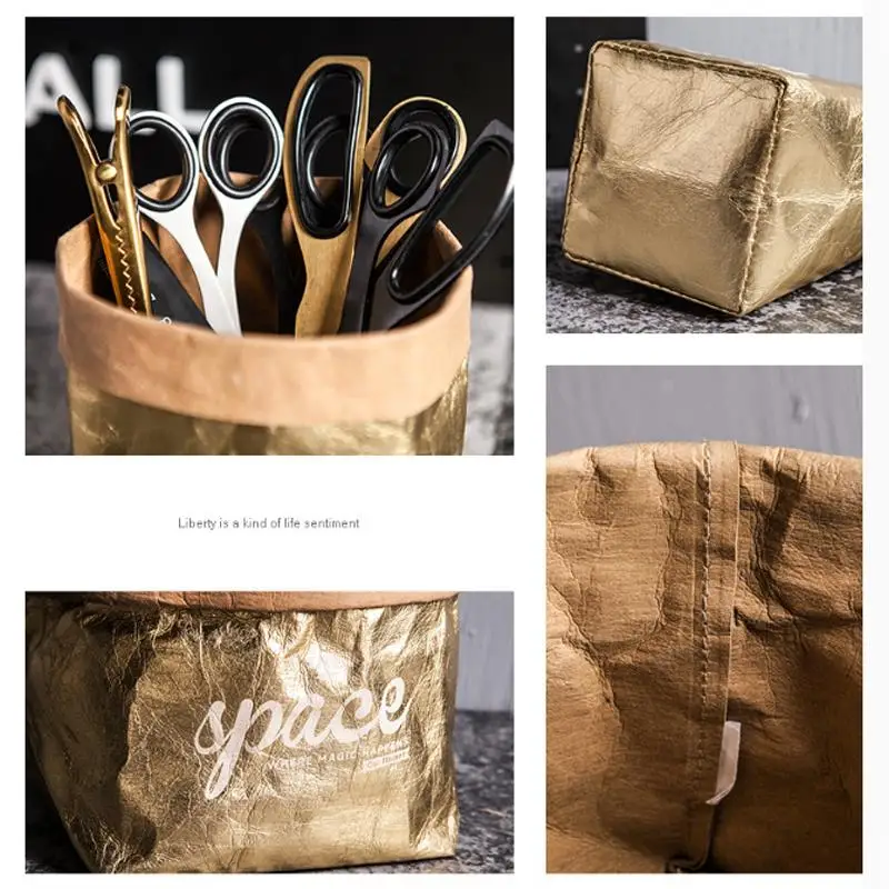 

30 Storage Eco Friendly Washable Reusable Kraft Paper Storage Bag Food Storage Fruit Bag Waterproof Bags Organizer For Home