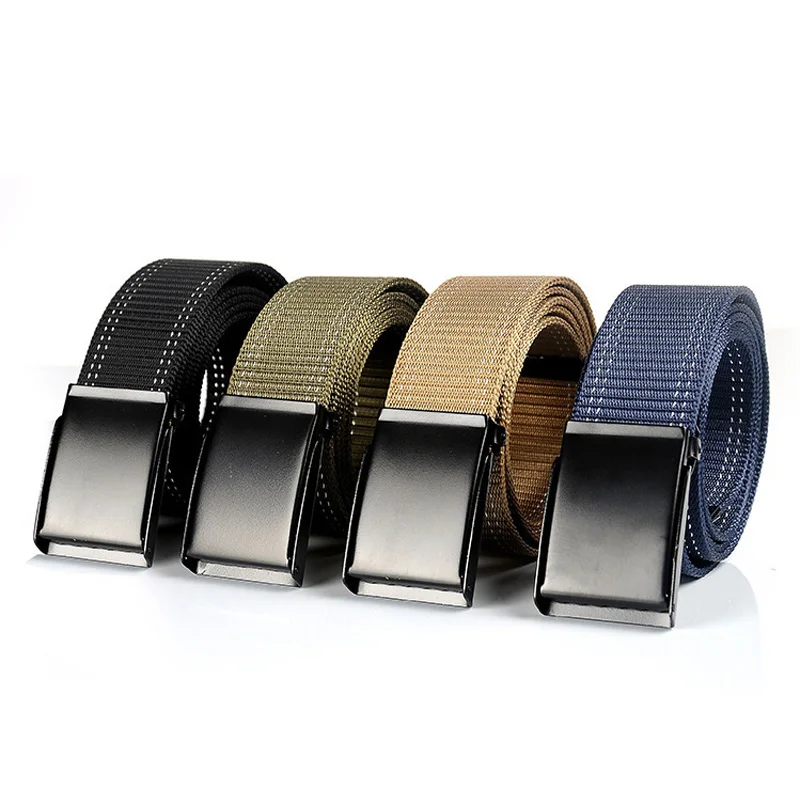 Ремень мужской тактический гладкий нейлоновый пояс с гладкой пряжкой для
