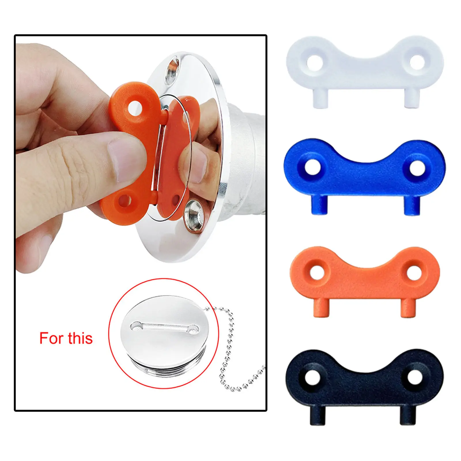 

Nylon Deck Fill Plate Key Gas Water Fuel Tank Deck Fill Filler Spare Key Replacement Plate Tool for Boat Yacht