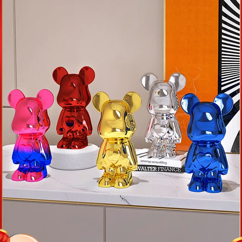 

Модная скульптура медведя, современное художественное украшение для гостиной, мультяшный любовный медведь, кукла, домашние украшения, стат...