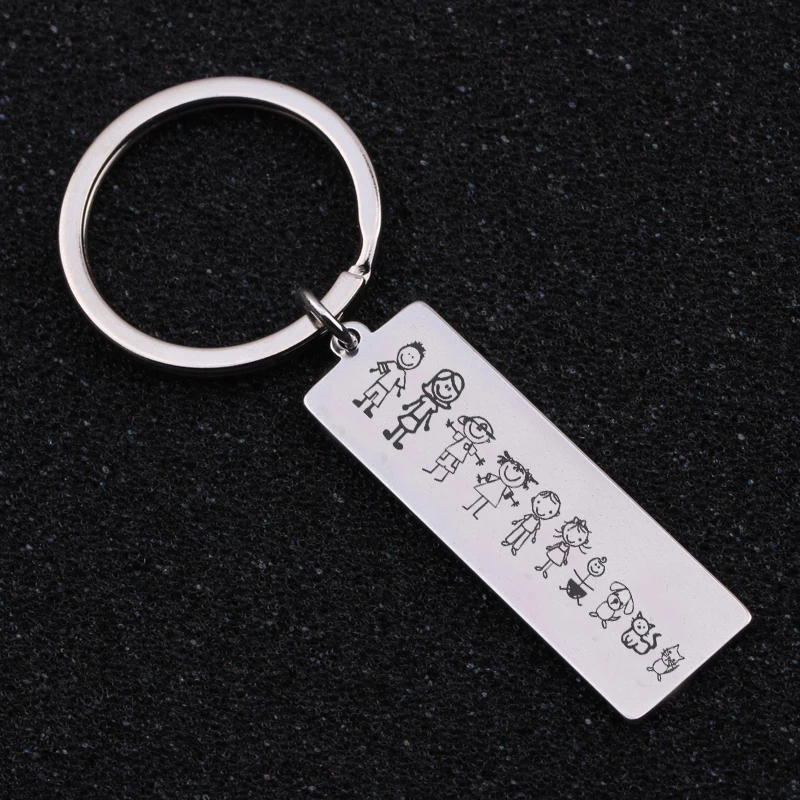 Брелок для ключей из нержавеющей стали стильная семейная бижутерия папы и мамы