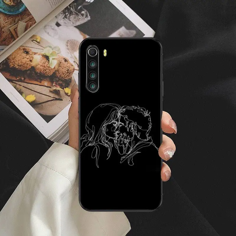 

Black line art Phone Case For Redmi note 4 9 6a 4x 7 5 8t 9 plus pro Cover Fundas Coque