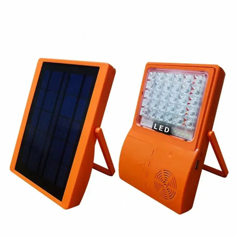

Bluetooth LED Solar Lamps Music Warning Panel Light USB Outdoor Camping Emergency Light With 360-degree Rotating Bracket 20W
