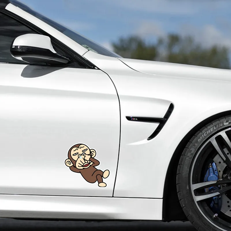 

Car Stickers Decor Motorcycle Decals Funny Monkey Decorative Accessories Creative Sunscreen Waterproof PVC,15cm*15cm