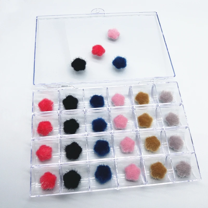 

24PCS/Box Five-Pointed Star PomPom 3D Charms Magnetic Nail Pom Magnetic Pom-poms for Accent Nail Magnetic Pom Puffy Pom Charms