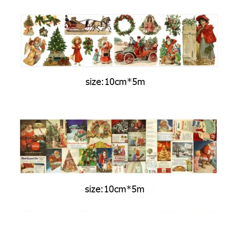 

1roll/pack Momo "Retro Christmas Series" hand account DIY decoration sticker tape 10cm