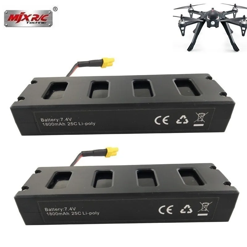 Аккумулятор литий полимерный для MJX R/C Bugs 3/B3 7 4 В 1800 мАч 2 шт.|Аккумуляторы дронов| |