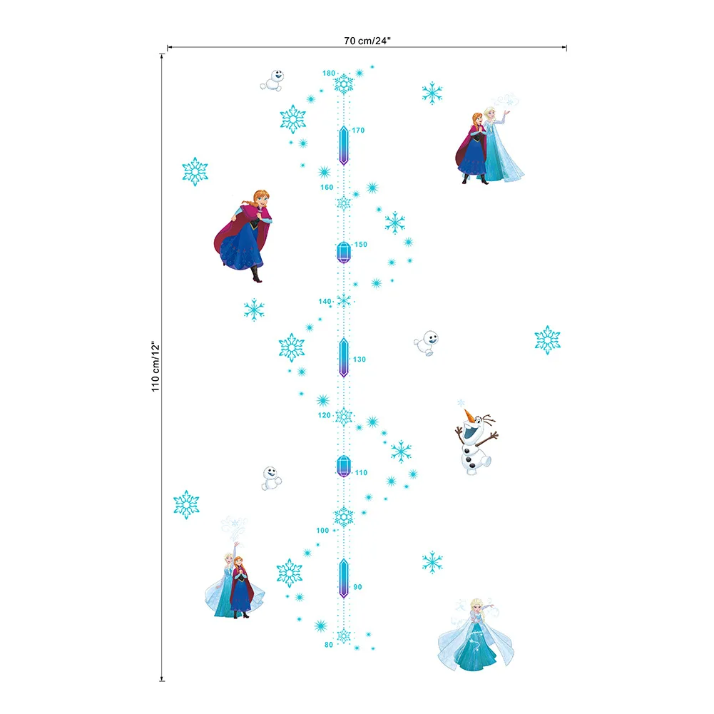 Мультфильм Высота измерения роста диаграмма Замороженные наклейки на стену для