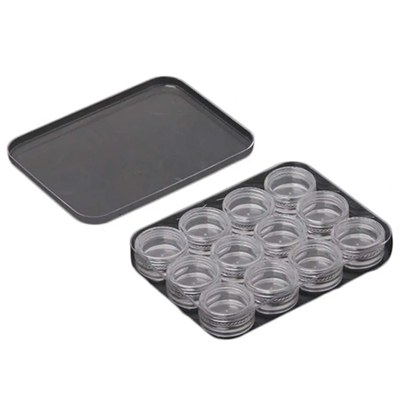 12 слотов прозрачная пластиковая пустая коробка для хранения ногтей Инструменты