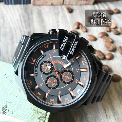 18 Бренд Dual Time display деловые часы для мужчин красная стальная полоса спортивные кварцевые часы с хронографом Dz стиль 7370 Relogio Masculino - Цвет: 18