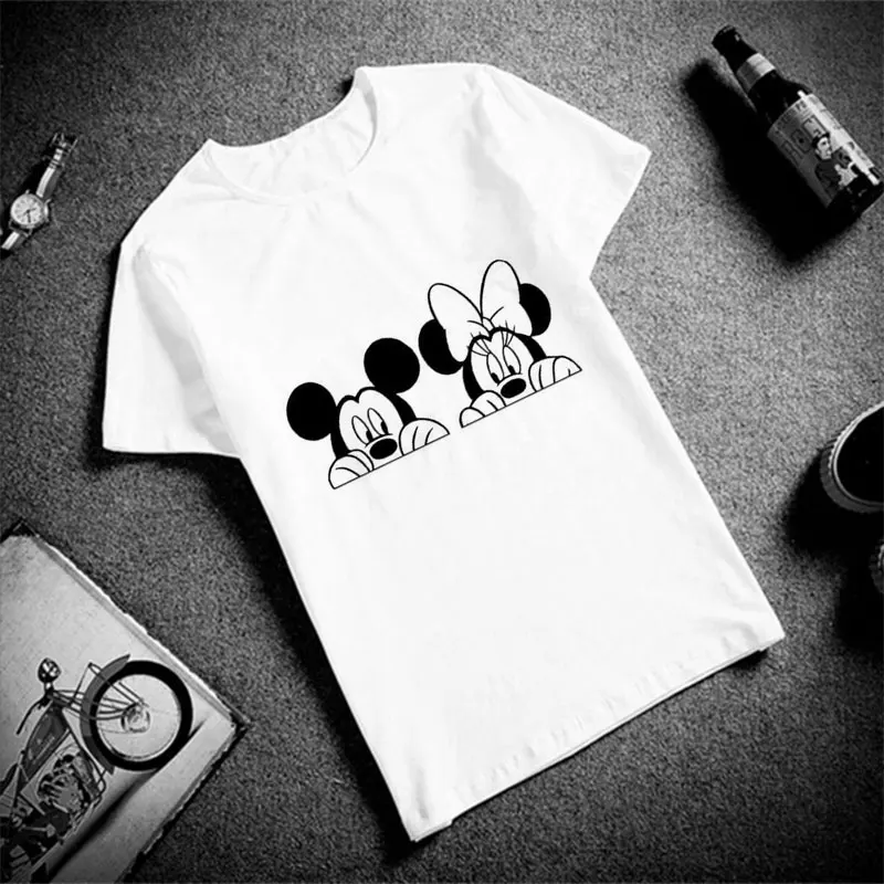 Харадзюку, Винтажная футболка, Готическая осенняя одежда для женщин, новинка, милая хлопковая Свободная Женская футболка с принтом мыши, корейские милые топы - Цвет: 1639