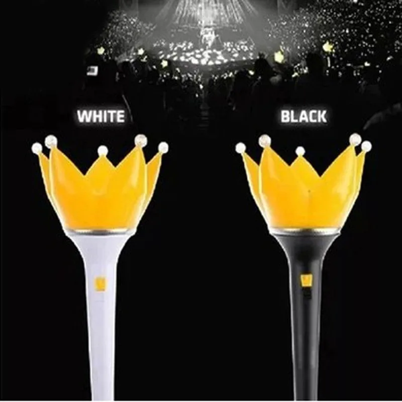 

KPOP BIGBANG 10th Anniversary Crown Shaped Concert Ver.4 Light Stick White Black Color Fans Light Stick