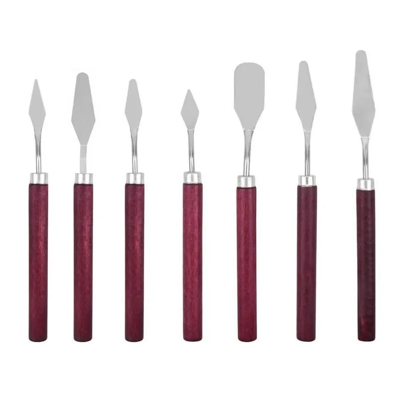 

7pcs/set Steel Oil Painting Knives Artists Accessories Gouache Acrylic Paint Spatula Palette Knife Professional Drawing Kits