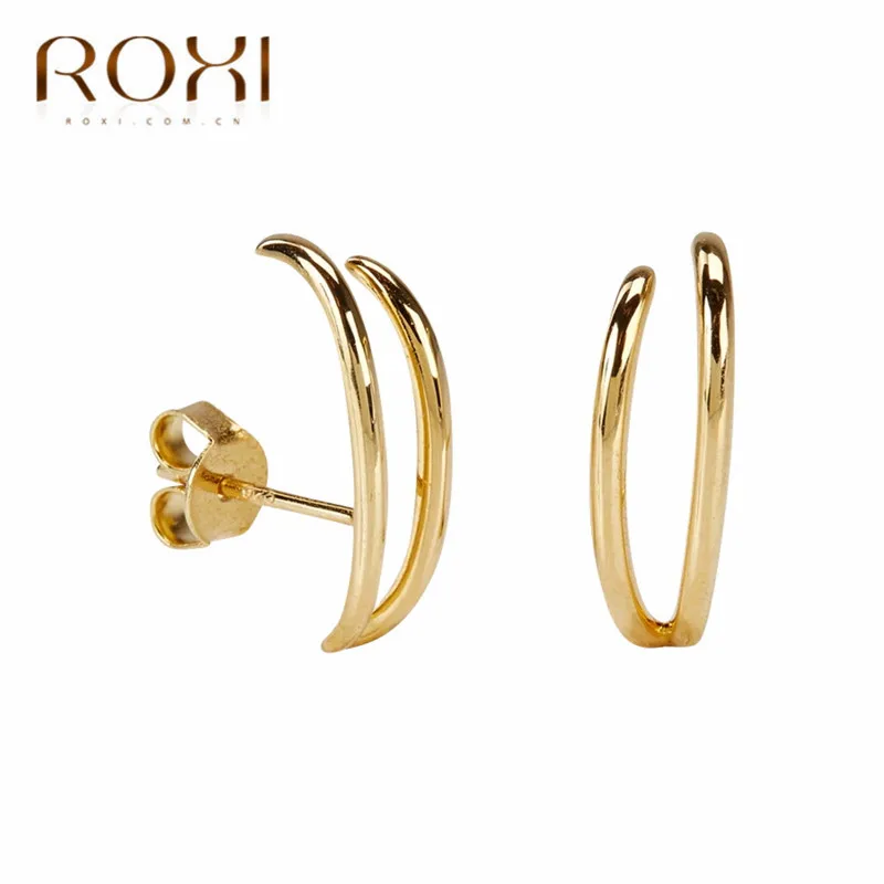 Женские Геометрические серьги-гвоздики ROXI серьги из стерлингового серебра 2020