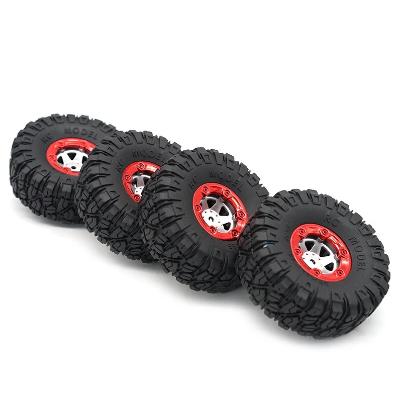 

4Pcs Upgrade Large Tires for Wltoys 12428/12423 Feiyue 01/02/03/04/05 Q39 Q40 Q46 RC Car Parts Red+Black