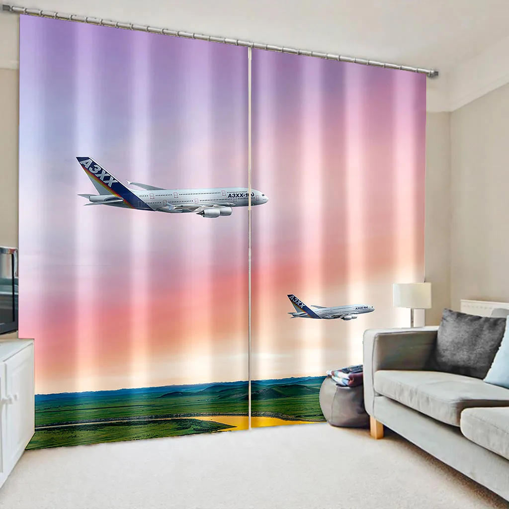 

High quality custom 3d curtain fabric pink fly curtains 3D Window Curtains For Living Room Drapes Cortinas