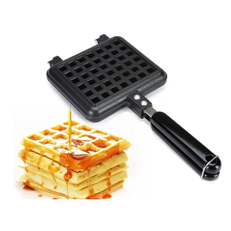 Jual 1PC Persegi Panjang Bentuk Waffle Cetakan Sandwich Pan Makanan Penutup Makanan Ringan Cooker Pembuat Tidak Stick Coating Cetakan Baking Alat Tungku Gas Kompor Penggunaan