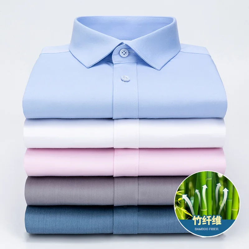 Рубашка мужская с длинным рукавом дышащая эластичная из бамбукового волокна