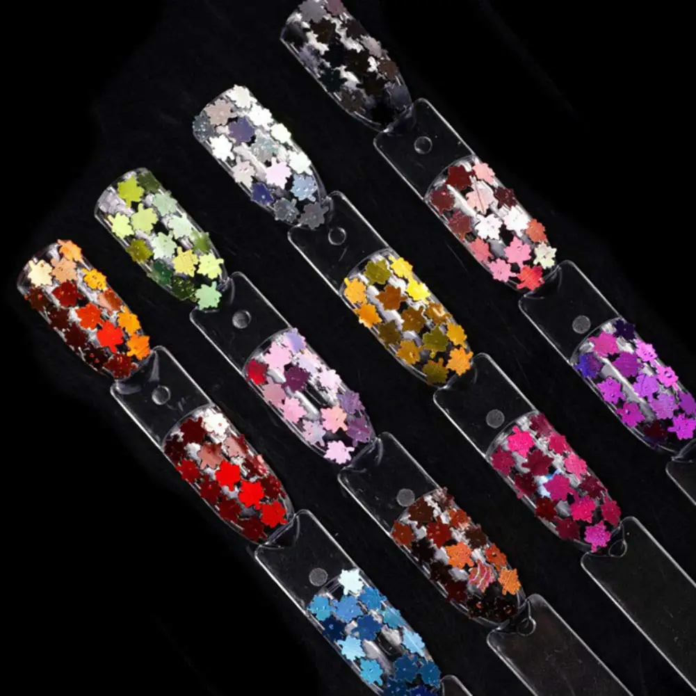 

Hot sale 12pcs Leaves Nail Art Sequins Manicure Decor DIY Stickers Nail Glitter Sticker Supplies fre