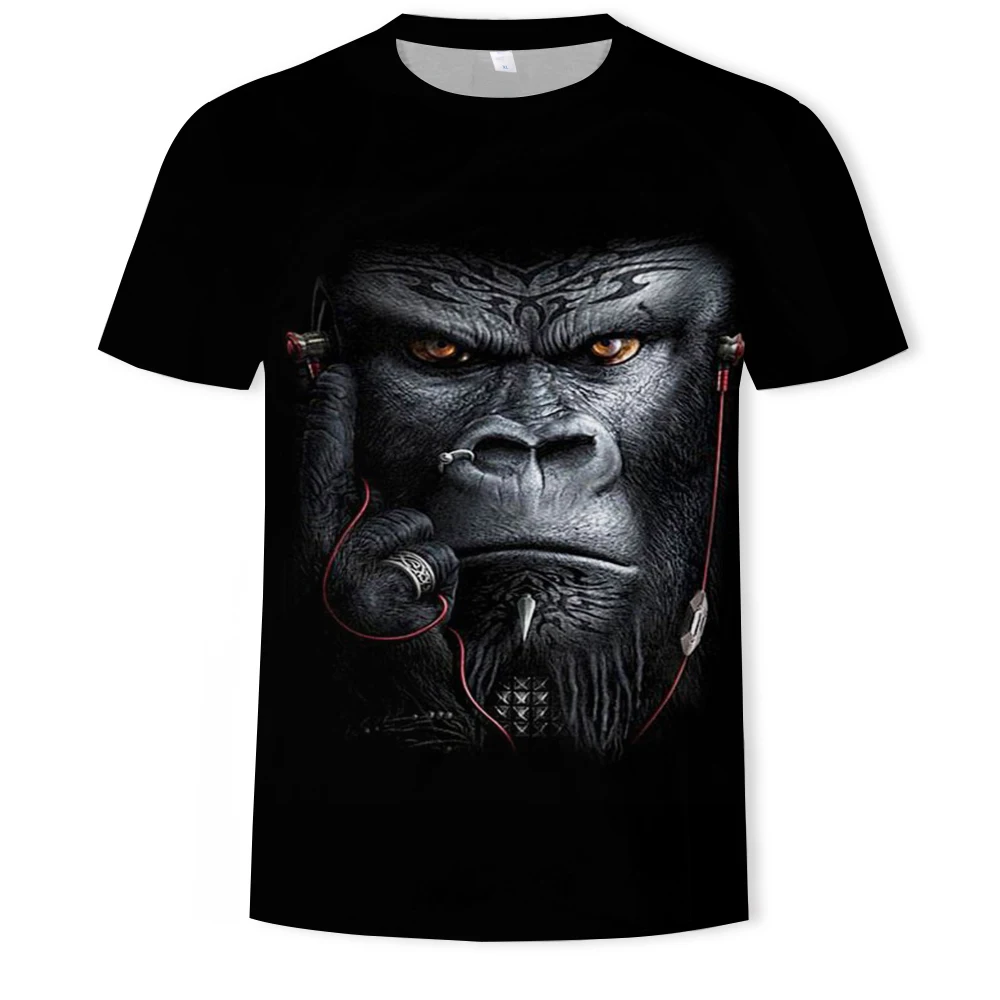 

Summer hot sale men's T-shirt 3D printing monkey pattern Harajuku O-neck fashion street all-match T-shirt for men and women