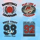 Модные буквы, баскетбольные цифры, узоры, аппликация для одежды, декоративные виниловые Стикеры для глажки, пластиковые накладки