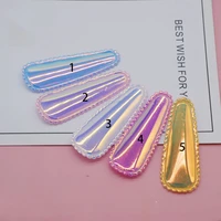 60pcslot 5 5cm pu magic color water drop bb hair clip cover padded appliques diy handmade children hair accessories