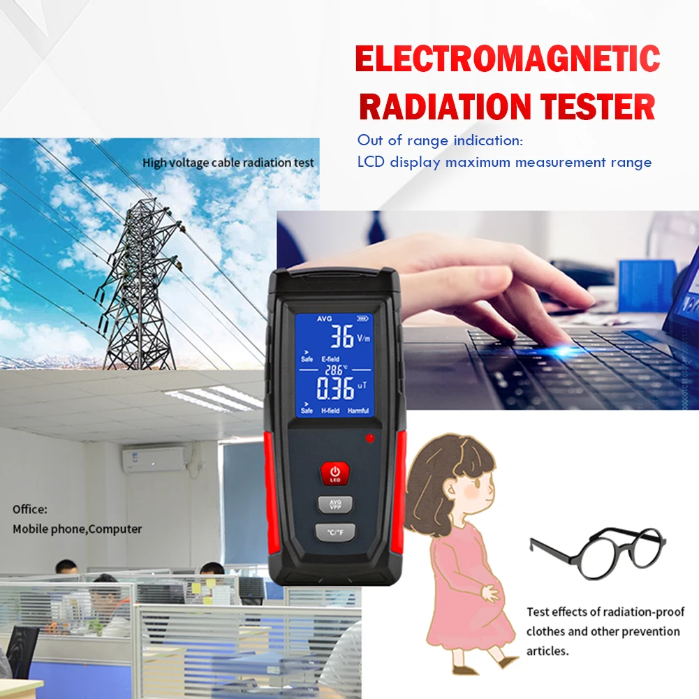 

Digital Electromagnetic Field Radiation Tester Portable Electric Magnetic Field Dosimeter Detector Measurement Instrument