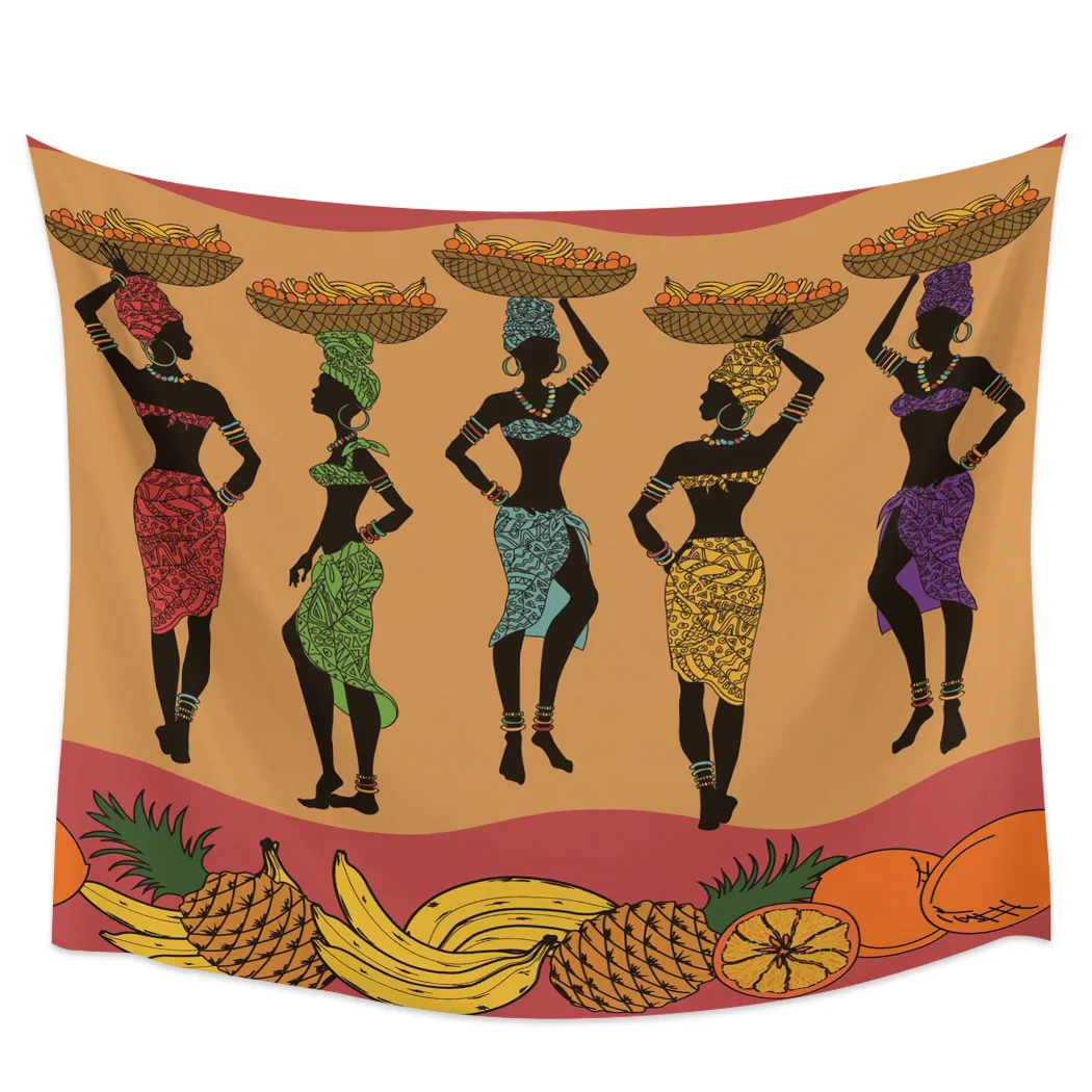 Настенный подвесной коврик для пикника йоги корзины с фруктами в африканском