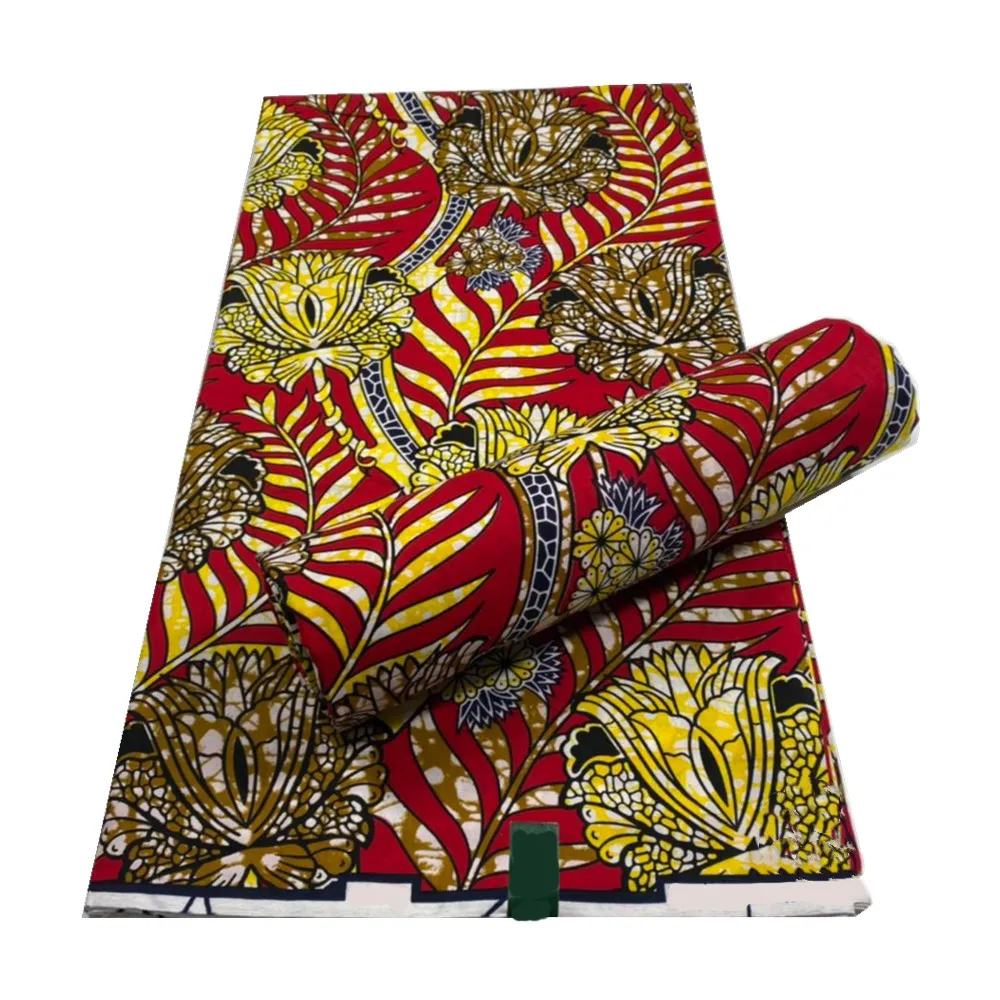 

Африканская восковая ткань, восковые принты, настоящий воск Анкара, мягкая ткань, материал для платья, 100% хлопок, 6 ярдов, оптовая продажа