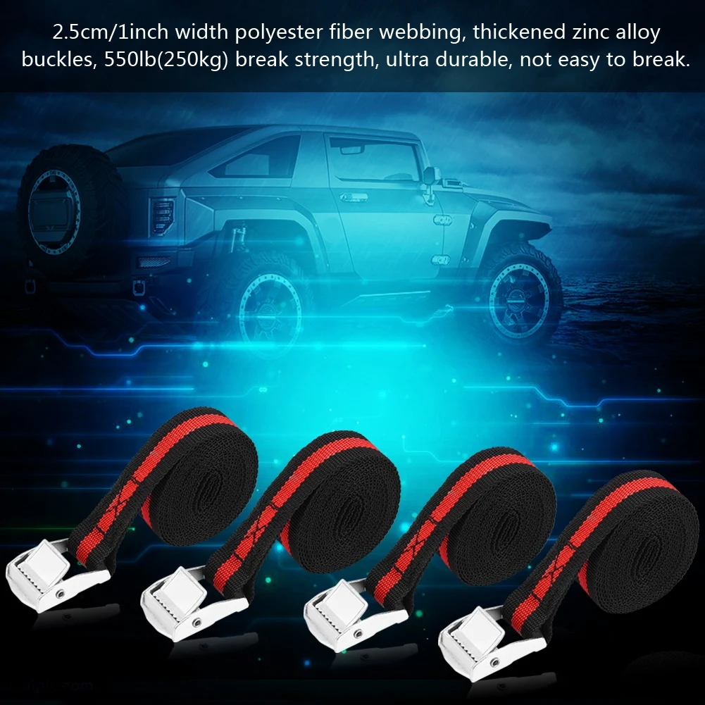 4 шт. 8ft автомобильный грузовой ремень Крепление багажника пряжка из цинкового