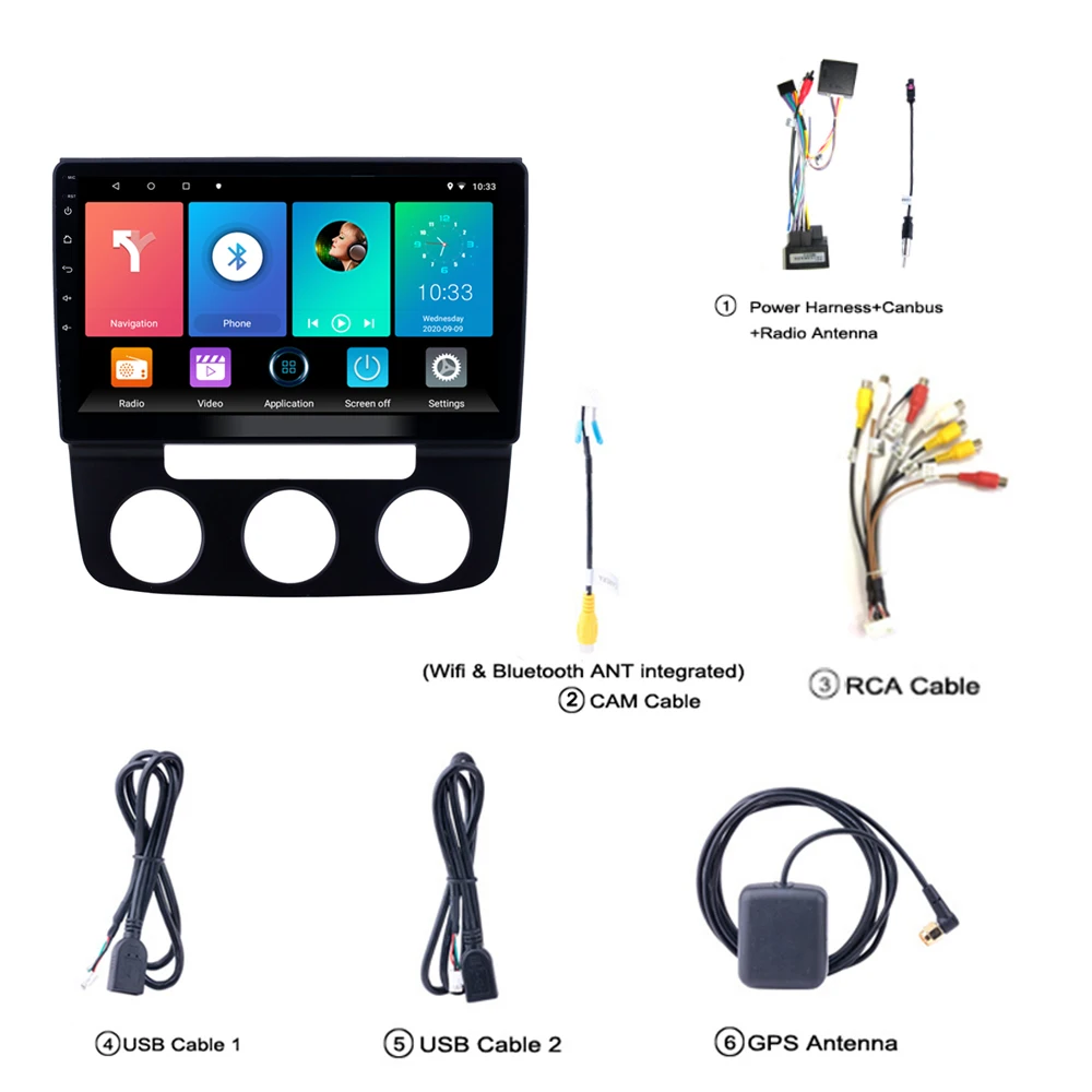 

For Volkswagen Bora AT 2006-2010 2 Din Car Radio GPS Navigation Multimedia Player Android Auto Stereo player