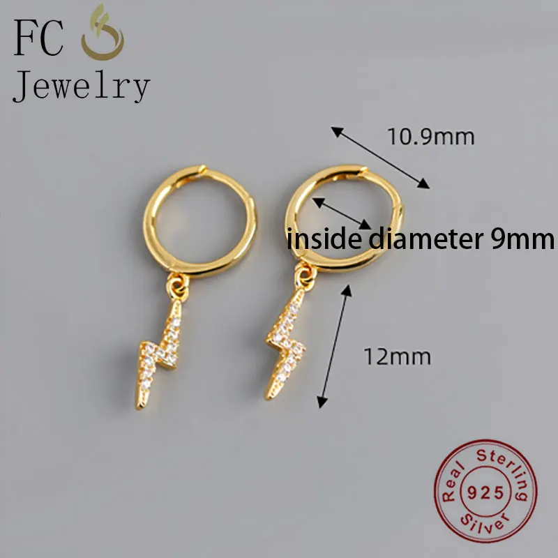 FC ювелирные изделия 925 серебро маленький золотой цвет молния Цирконий