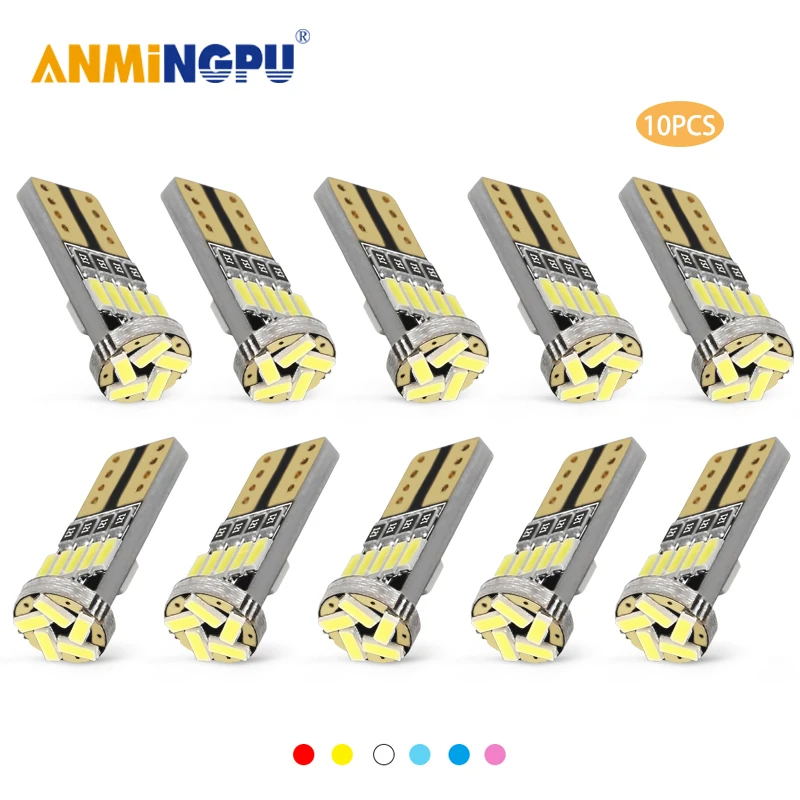ANMINGPU 10 шт. автомобильная светодиодная сигнальная лампа W5W Светодиодная 4014SMD T10 Led