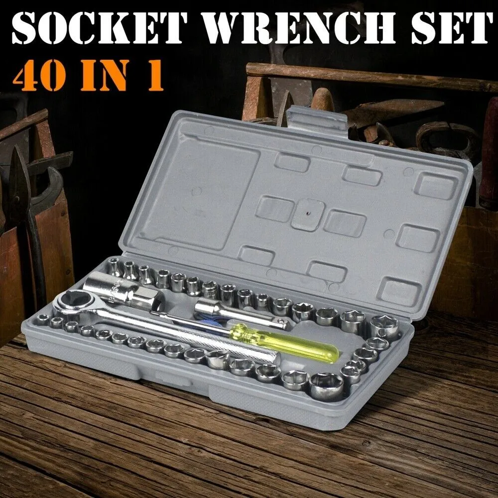 

Socket Spanners Set Of End Heads 40 Pcs Sleeve Car Repair Tool Ratchet Set Torque Wrench Combination Set Key Vanadium Steel