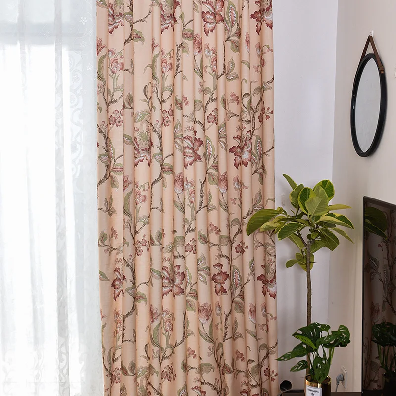 

BIGMUM Modern Classical Floral Blackout Curtains For Living Room Bedroom Kitchen Cortinas Window Rideaux Pour Le Salon
