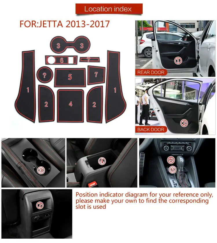 1 компл. Прокладки для автомобильных ворот Volkswagen VW Jetta 2013 2014 2015 2016 2017 внутренний