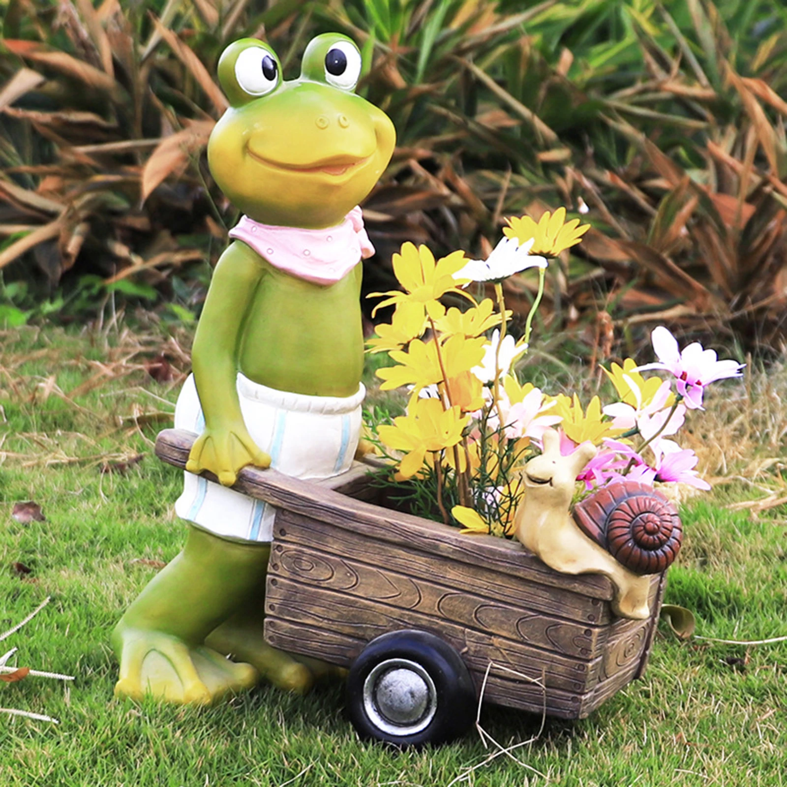 

Waterproof Frog Garden Statue for Planting Flowers Indoor Outdoor Ornament