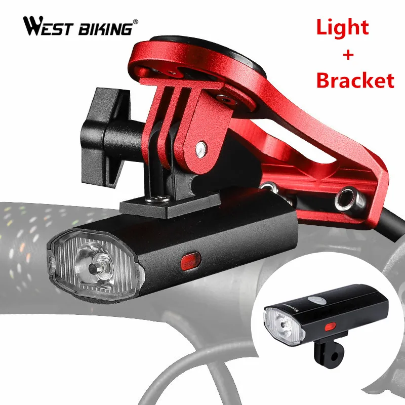 

WEST BIKING Bike Light USB Rechargeable LED Bicycle Front Lamp With Gopro Bracket Holder Light Headlight Flashlight For Cycling