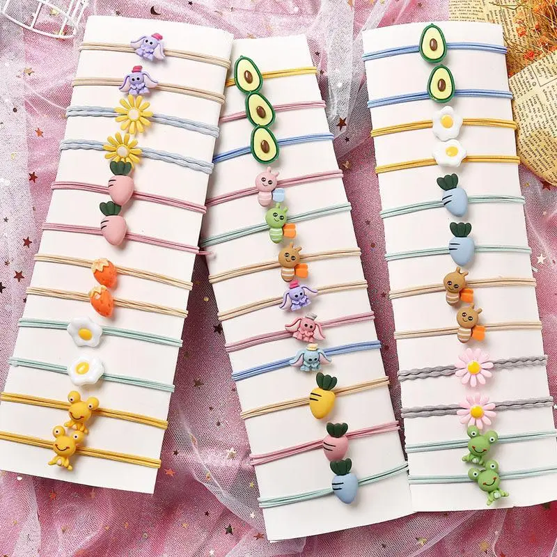 12 шт. Мультяшные эластичные резинки для волос девочек и женщин резинка с