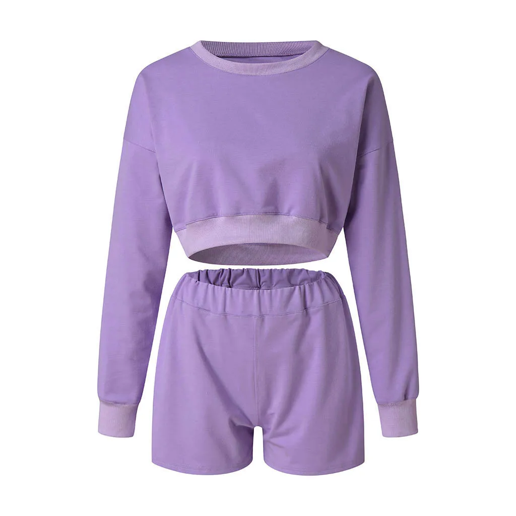 

Casual Women's Tracksuit Women's Autumn Casual Short Ladies Suit Sweatshirt Fashion Home Wear Fashion Bicycle Hot Suit