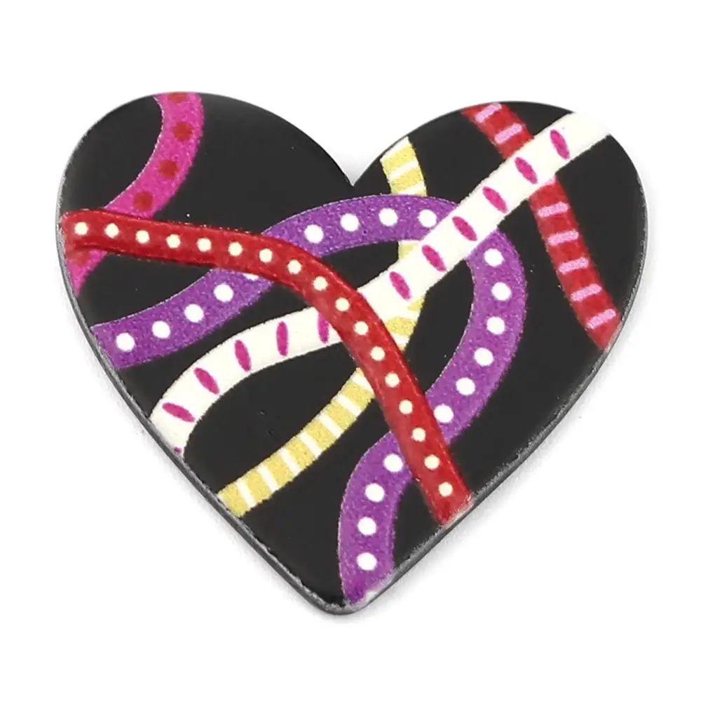 

DoreenBeads Acrylic Embellishments Findings Heart Black 30mm x 28mm, 5 PCs