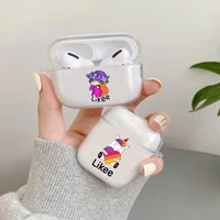 likee funny cat bear love heart soft silicone tpu case for airpods pro 12 3 clear silicone wireless bluetooth earphone box cover