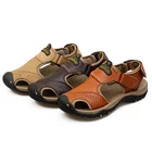 Летние мужские сандалии из натуральной кожи; Мягкие удобные сандалии; Шлепанцы; Римская пляжная обувь; Zapatillas Hombre