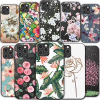 luxury flower tpu soft shell phone case for iphone 11 12 pro max 12 mini x xs xr 8 7 6s 6 plus 5 se 2020 transparent back cover