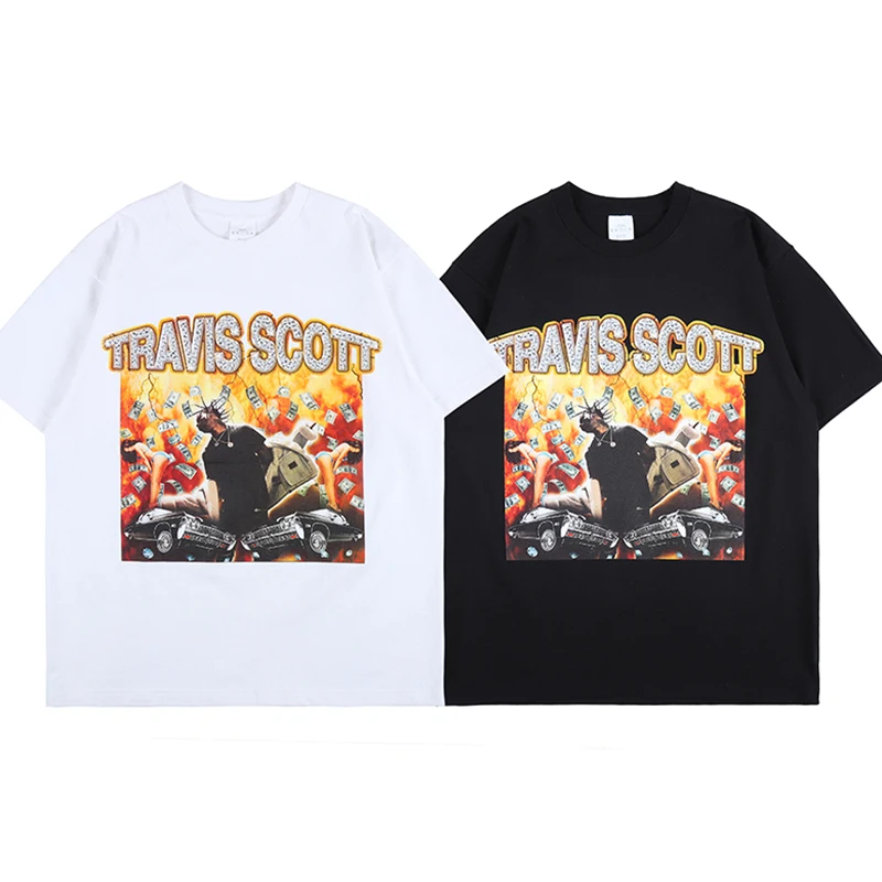 

Travis Scott Summer Hip Hop T-Shirt of Men Cotton Unisex Short Sleeve